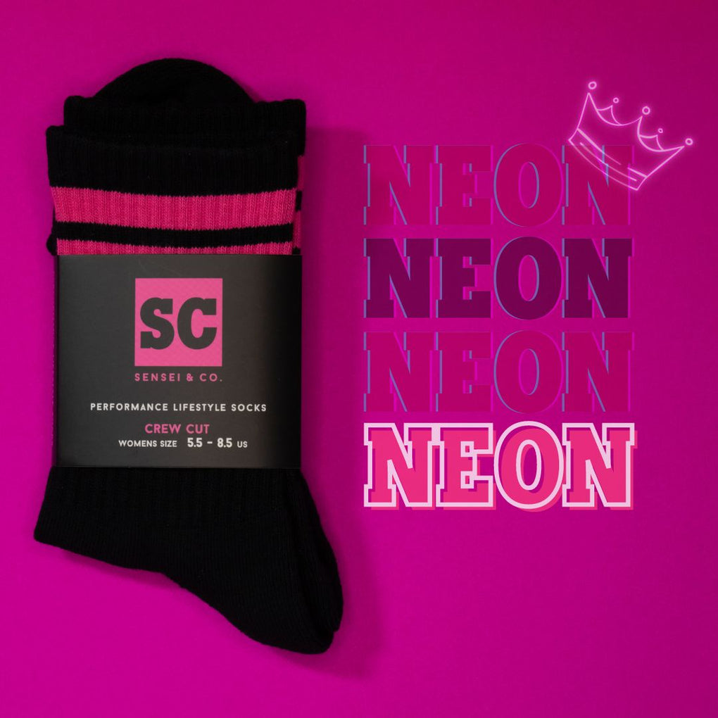 Sensei & Co. NEON Socks - Hybrid Crew Cut