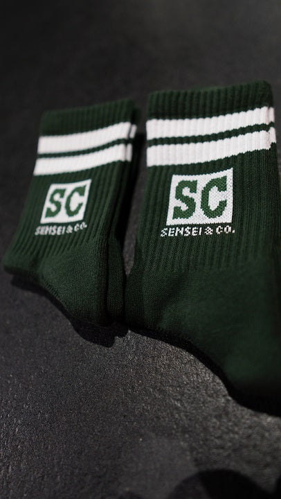 Sensei & Co. Pine Green Socks - Hybrid Crew Cut