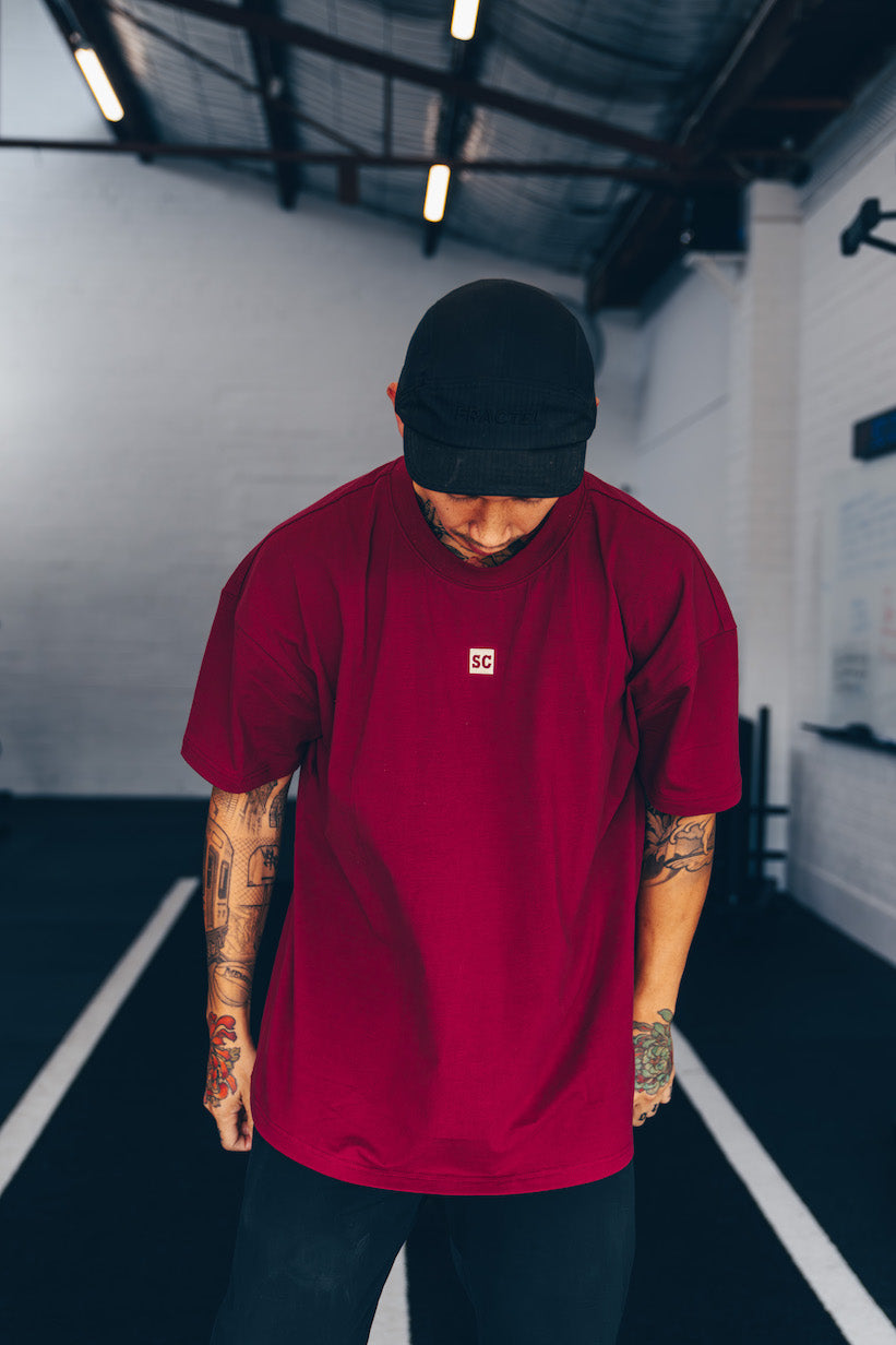 Passion over everything OVERSIZED Tee (Wine & Gold)